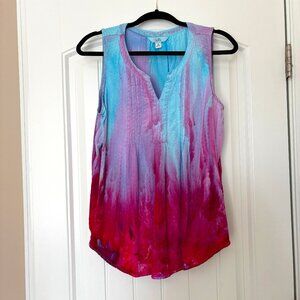 Flowy Tie Dyed Croft & Barrow Blouse Tank Top Ladies size Medium